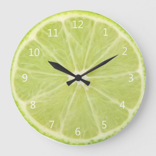 Lime Fruit Fresh Slice Large Clock