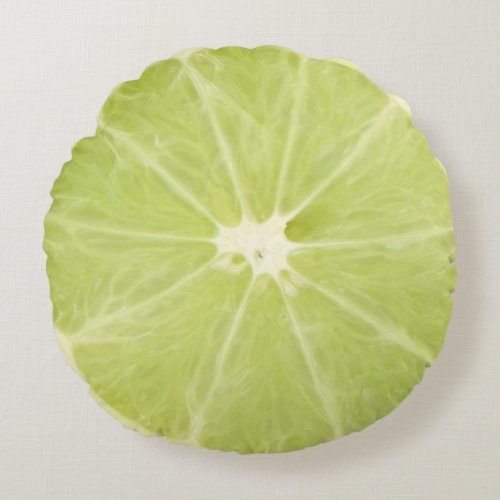 Lime Fruit Fresh Slice Round Pillow