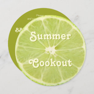 Lime Fruit Fresh Slice Summer Cookout Invitation