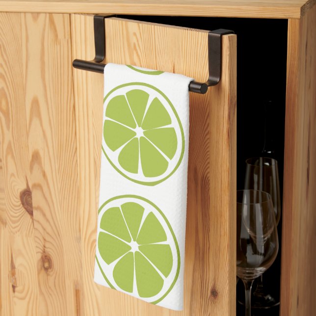 Lime Fruit Green Lime Pattern Kitchen Towel (Thirds Fold)