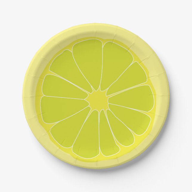Lime Fruit Party Paper Plates (Front)