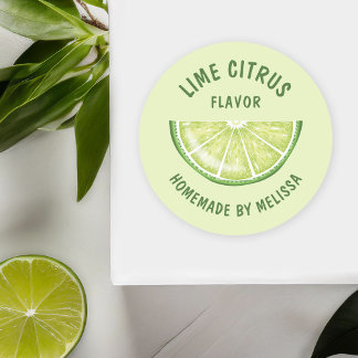 Lime Fruit Slice Custom Homemade Product Flavor Classic Round Sticker