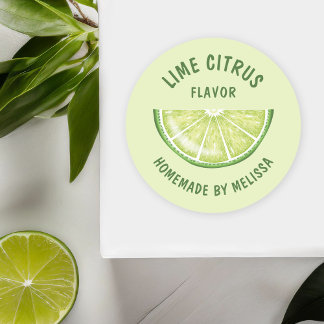 Lime Fruit Slice Custom Homemade Product Flavor Classic Round Sticker