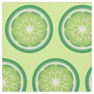 Lime Fruit Slices Pattern Fabric