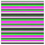 [ Thumbnail: Lime, Fuchsia, Beige, and Black Colored Lines Fabric ]