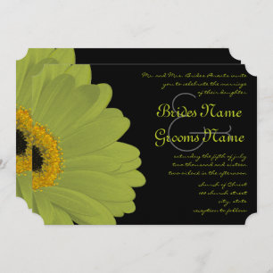 Lime & Fuchsia Gerber Daisy Wedding Invitation