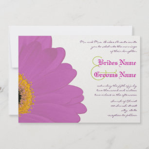Lime & Fuchsia Gerber Daisy Wedding Invitation