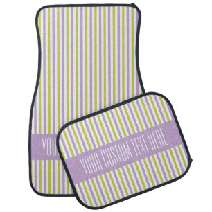 Lime & Fuchsia Stripes custom car floor mats