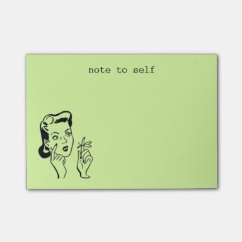 Lime Funny Retro Housewife Note To Self by whimsydesigns at Zazzle