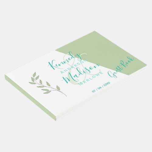 Lime Geometric Magnificent Minimalist Wedding Guest Book