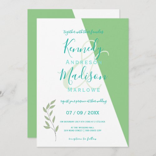 Lime Geometric Magnificent Minimalist Wedding Invitation