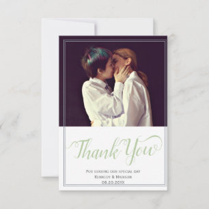 Lime Geometric Magnificent Minimalist Wedding Thank You Card