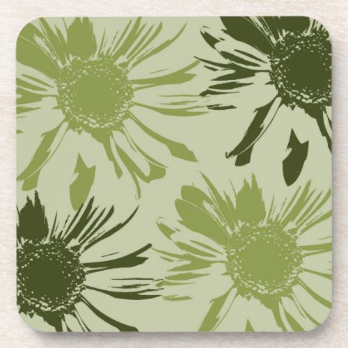 Lime Gerbera Flowers Coaster