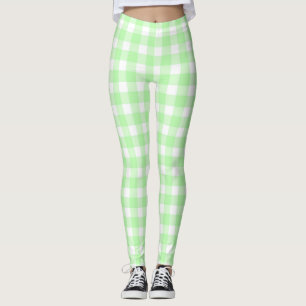 lime gingham - leggings