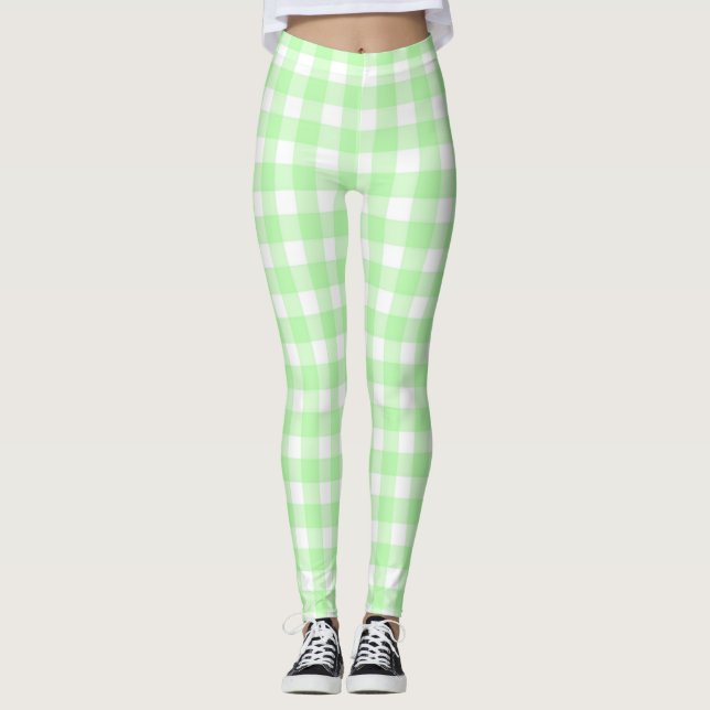 lime gingham - leggings (Front)