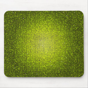 Lime Glitter Sequin Disco Personalized Mousepad