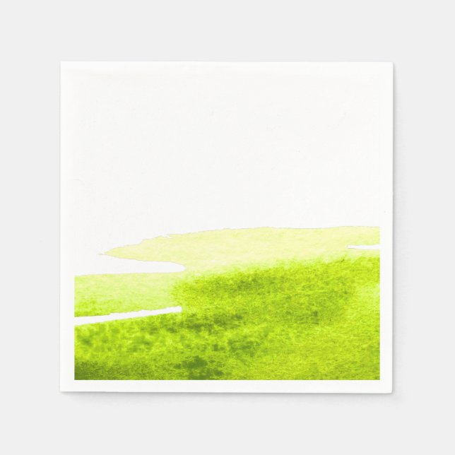Lime grass green watercolor swish napkins (Front)
