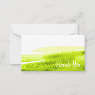 Lime grass green watercolor swish note card