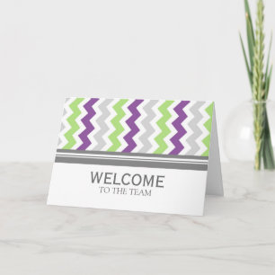 Lime Gray Chevron Employee Welcome to the Team Card