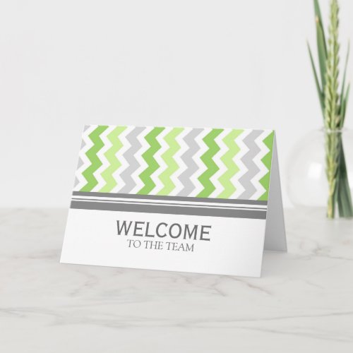 Lime Gray Chevron Employee Welcome to the Team Card
