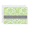 Lime Gray Damask Bridal Lunch Invitation