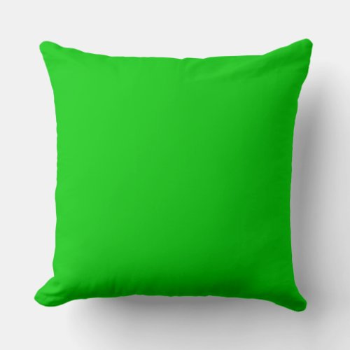 Lime green 00cc00 throw pillow