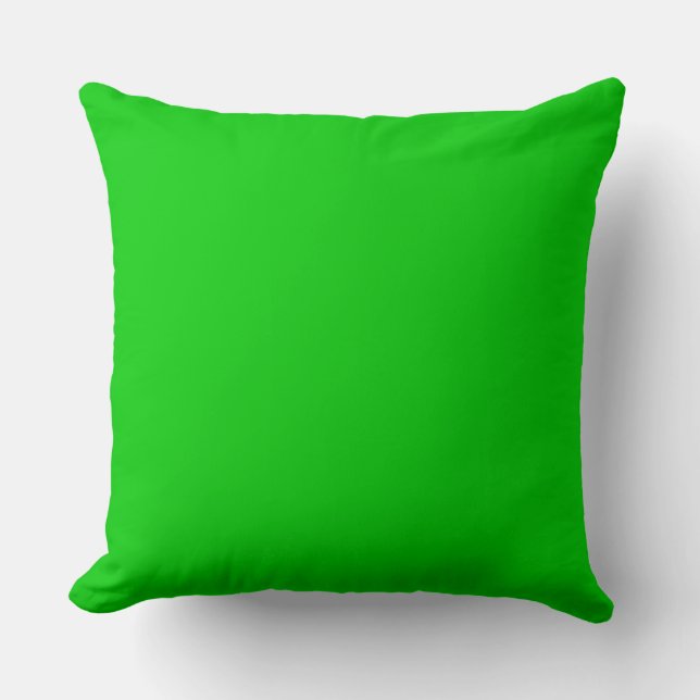 Lime green 00cc00 throw pillow (Front)