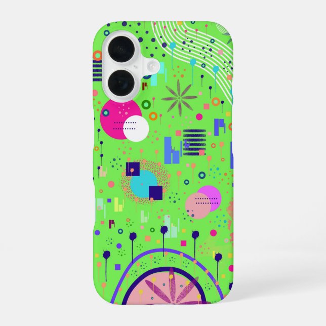 Lime Green Abstract Print iPhone Case (Back)