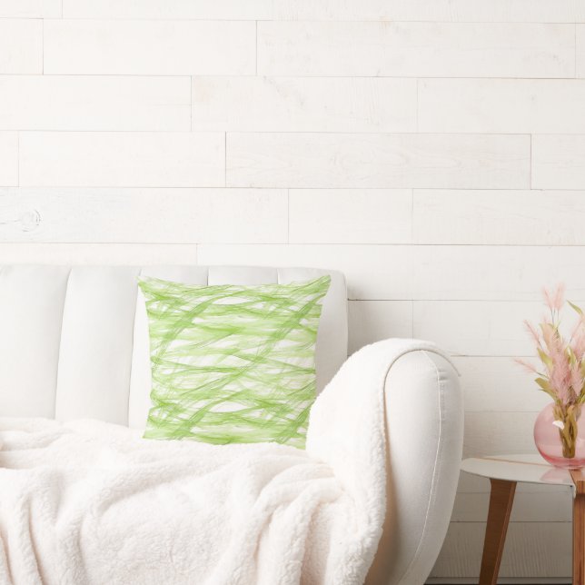 Lime Green Abstract Throw Pillow (Couch)