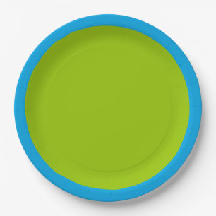 Lime Green Accent Color Ready to Customize Paper Plates