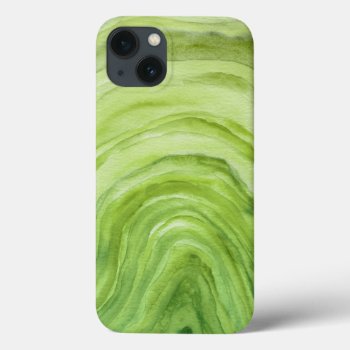 Lime Green Agate Ii Watercolor Pattern Iphone 13 Case by blueskywhimsy at Zazzle
