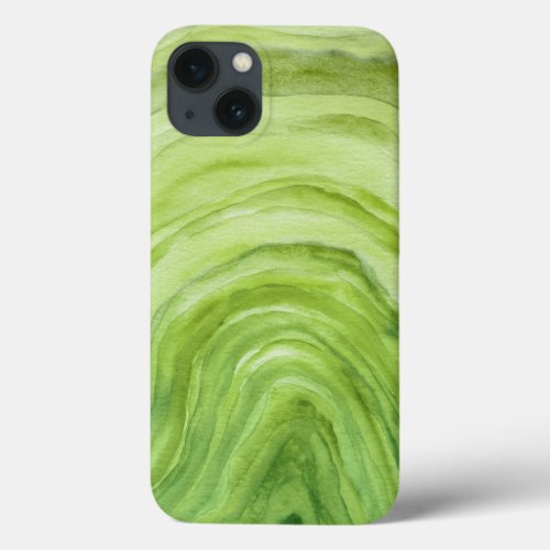 Lime Green Agate II Watercolor Pattern iPhone 13 Case