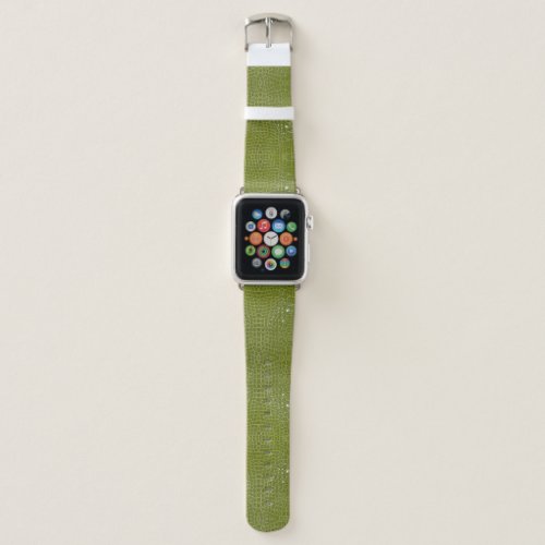 Lime Green Alligator Skin Texture Apple Watch Band