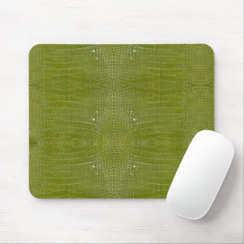 Lime Green Alligator Skin Texture Mouse Pad