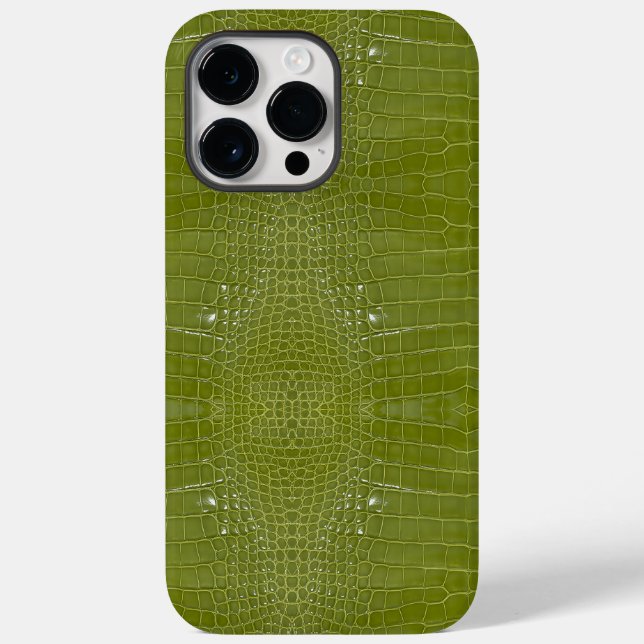 Lime Green Alligator Texture Print Case-Mate iPhone Case (Back)