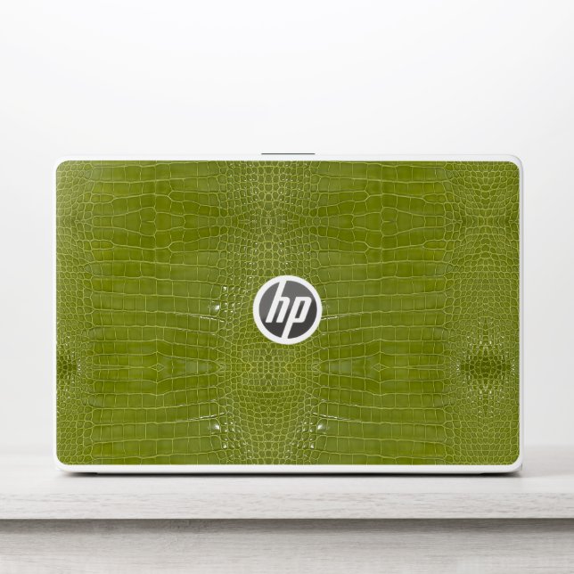 Lime Green Alligator Texture Print HP Laptop Skin (Front)