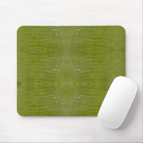 Lime Green Alligator Texture Print Mouse Pad