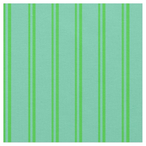 Lime Green and Aquamarine Colored Stripes Pattern Fabric