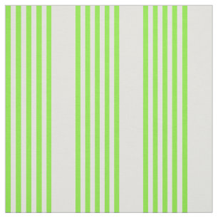Lime green and beige five stripes pattern fabric