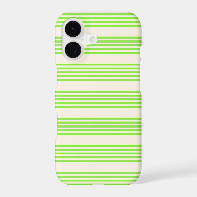 Lime green and beige five stripes pattern iPhone case (Back)