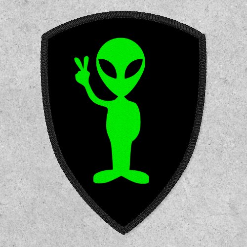 Lime Green and Black Alien Patch