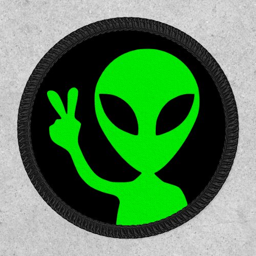 Lime Green and Black Alien Portrait Patch