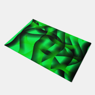 Lime green and black curling, with shadow? doormat
