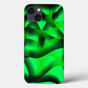 Lime green and black curling, with some shadow? iPhone 13 case