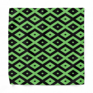 Lime green and black diamond pattern bandana