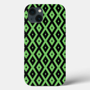 Lime green and black diamond pattern Case-Mate iPh iPhone 13 Case