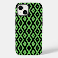 Lime green and black diamond pattern