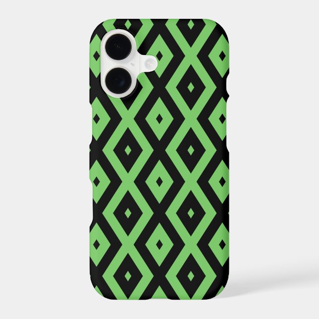 Lime green and black diamond pattern Case-Mate iPhone case (Back)