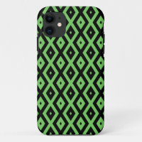 Lime green and black diamond pattern