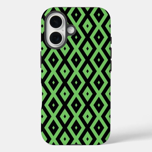 Lime green and black diamond pattern  Case-Mate iPhone case (Back)